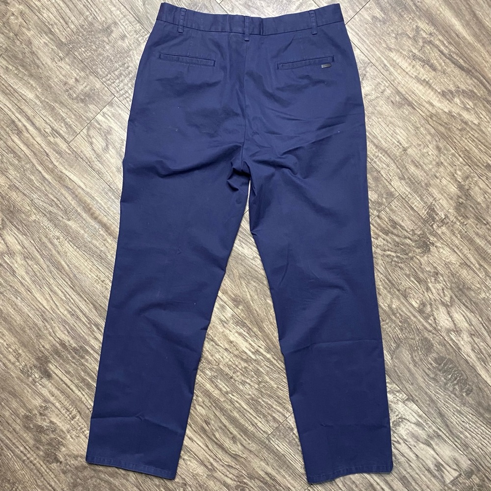 Ted Baker London Men’s Flat Front Navy Blue Chino Pants Size 34x32 - Picture 4 of 10